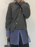 Women's Fashion Irregular Crew Neck Cashmere Knitted Sweaters