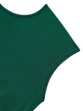 Stylish Hem Knot Design Round Neck Cap Sleeve Jumpsuit for Lady