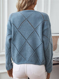 Women's Autumn Trendy Hollow Sequined Rhombus Knitted Sweaters