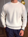 Men's Autumn Solid Color Round Neck Pullover Knitted Sweaters