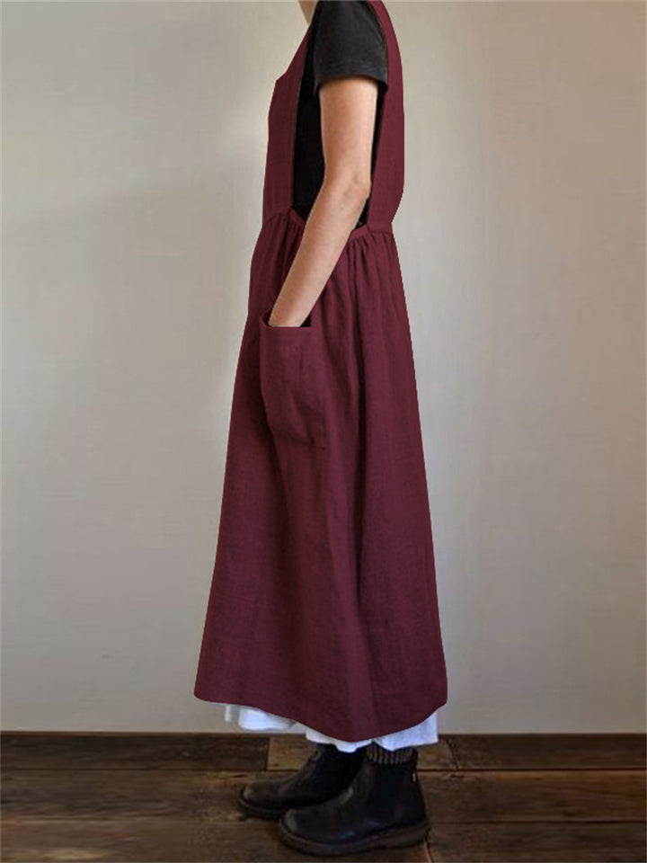 Female Simple Plain Homewear Loose-fitting Dresses