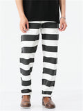 Men Streetwear Casual Striped Wide Leg Straight Leg Cargo Pants