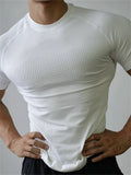 Men's Solid Color Seamless Quick-dry Sporty Short Sleeve Shirts