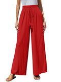 Female Plus Size Side Split Buttoned Drawstring Pants