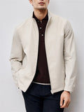 Korean Style Men's Long Sleeve Waist Length Stand Collar Jacket