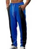Men's Trendy Contrast Color Patchwork Drawstring Sports Trousers