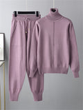 Winter Home Turtleneck Knit Sweater + Sweatpants