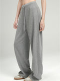 Women's Simple Comfy Drawstring Loose Fit High Waist Pants
