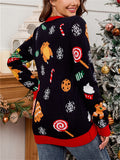 Women's Autumn Contrast Color Christmas Tree Jacquard Sweaters