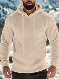 Men's Solid Color Long Sleeve Pullover Fleece Hoodies