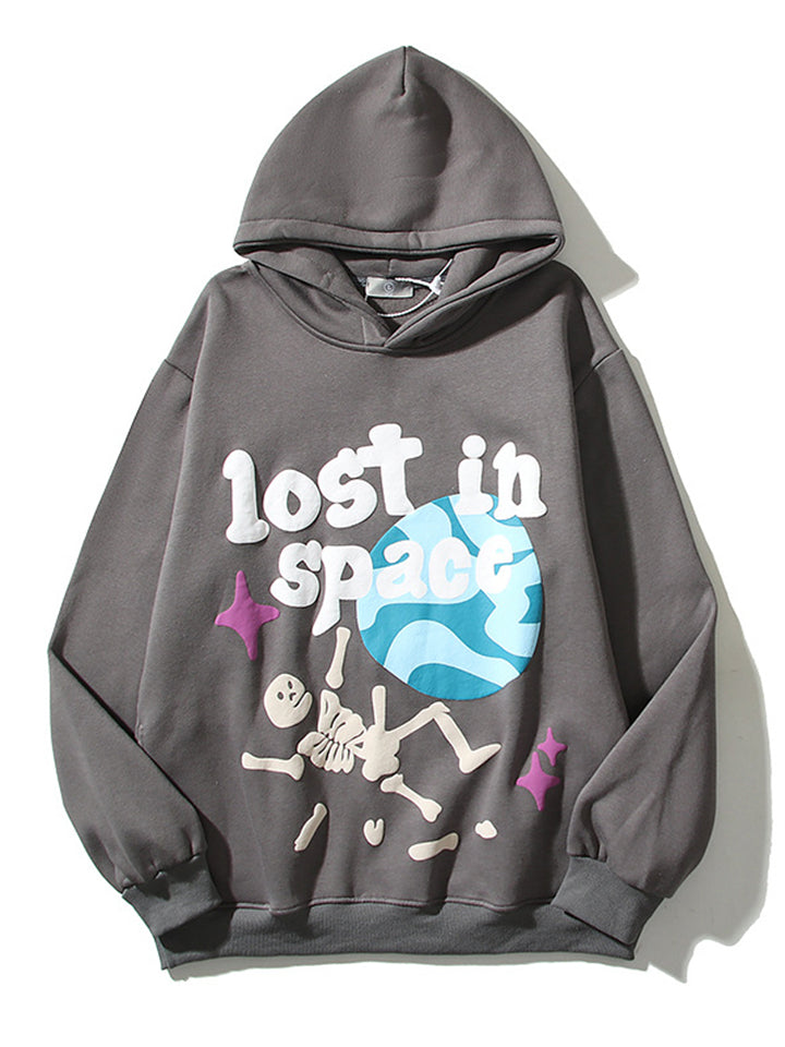 Unisex Graffiti Letter Lost In Space Warm Street Hoodies