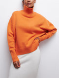 Women's Vogue Pure Color High Neck Cozy Pullover Sweater