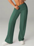 Women Simple Comfy High Waist Wide Leg Casual Straight Pants