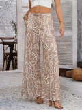 Women's Boho Holiday Style Printed Drawstring Wide Leg Pants