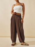 Women's Ethnic Style Yoga Fitness Pleated Lantern Pants