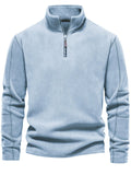Men's Stand Collar Half-zipper Pullover Autumn Long Sleeve Fleece Tops