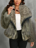Women's Trendy Winter Solid Color Lapel Faux Fur Coats
