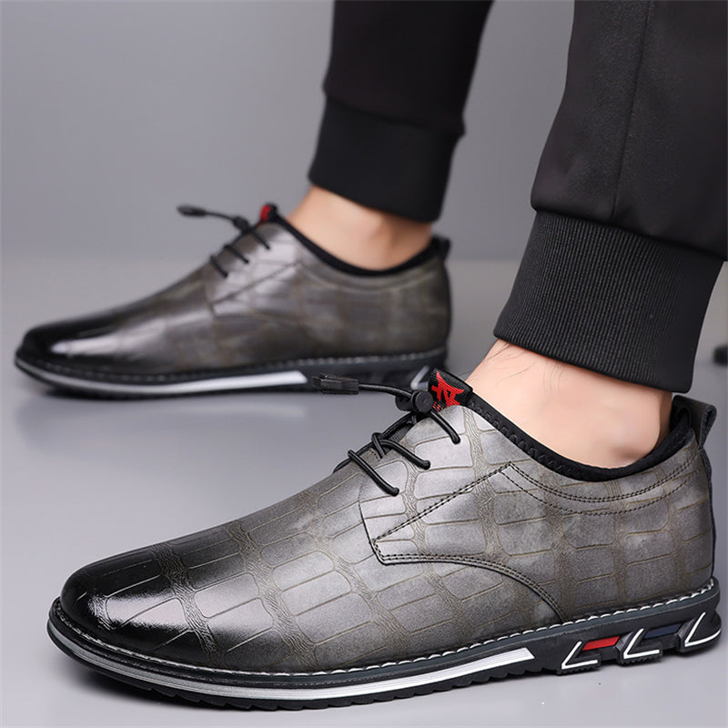 Men's Faux Leather Casual British Style Lace Up Flats Shoes