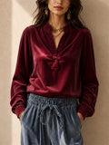 Women Corduroy Henley Shirt Button Down Long Sleeve Shirt
