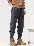 Male Thin Relaxed Fit Ankle-tied Cargo Pants