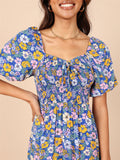 Ladies Classy Stretchy Waisted Floral Dresses