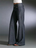 Unique Front Pockets Women's Slimming Dark Grey Denim Pants