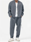 Men's Cool Street Style Oversized Outfits Hem Shirt + Baggy Pants