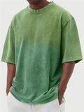 Men's Summer Trendy Distressed Gradient Short-sleeved T-shirt