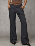 Women's Low Rise Wide Leg Y2K Flare Dress Pants