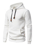 ‌Men's Fashion Grid Pattern Casual Hoodie Tops