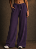 Women Comfy Drawstring Baggy Wide Leg Sweatpants with Pockets