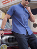 Men's Plus Size Short Sleeved Button Up Shirt