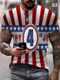 Men's Fashion American Independence Day Printed Slim Fit T-shirt