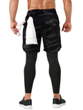 Men's Tight Fitness Wear Quick-drying Fake Two-piece Pants