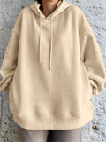 Female Plus Size Casual Plush Drawstring Hoodie