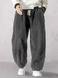 ‌Men's Casual Corduroy Elastic Waist‌ Loose Fit Harem Pants