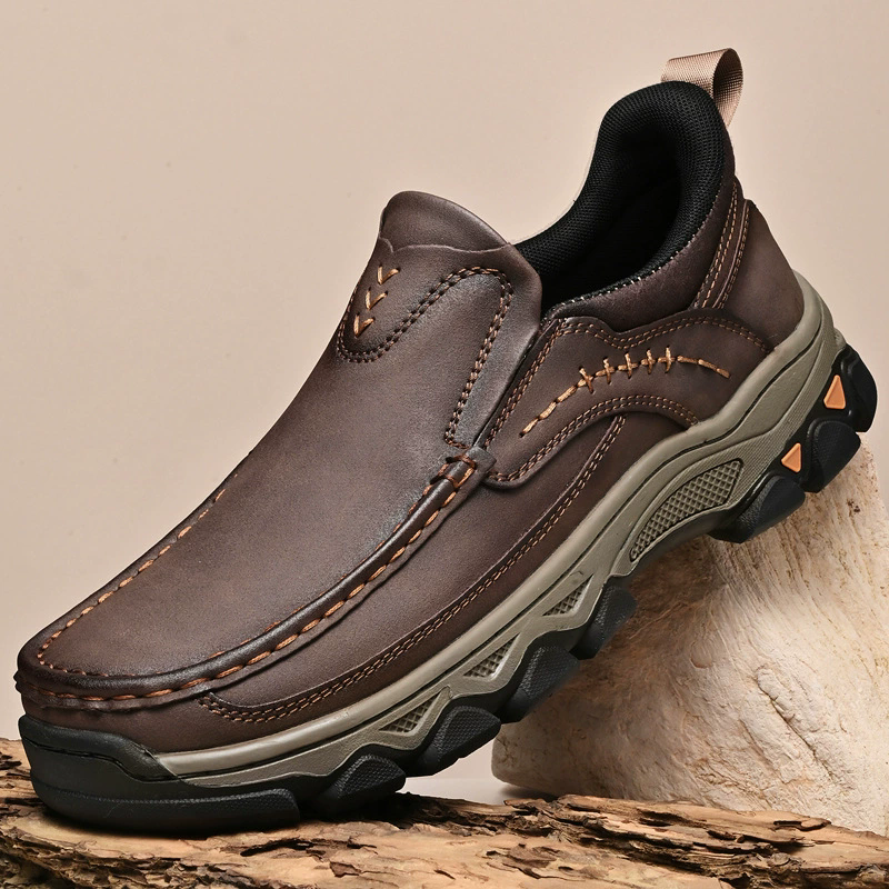 Men's Faux Leather Seam‌ Outdoor Casual Soft Sole Comfy Non-Slip Walking Shoes