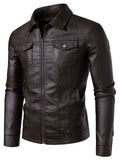 ‌Men's Autumn Casual Stylish Motorcycle Style‌ Faux Leather Jackets