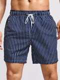 Male Relaxed Striped Swimming Board Shorts