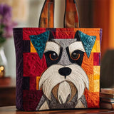 Schnauzer Dog Patchwork Quilted Canvas Tote Bag‌
