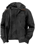 ‌Men's Fleece Lined Hooded Coat Warm Winter Outwear