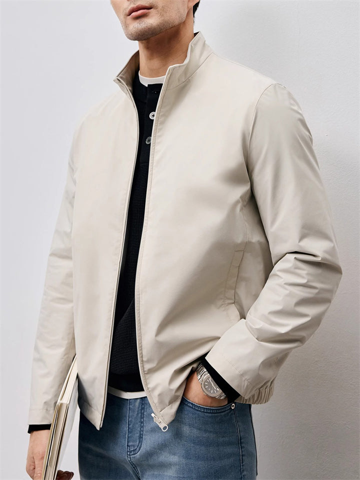 Korean Style Men's Long Sleeve Waist Length Stand Collar Jacket