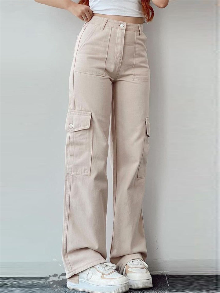 Ladies Temperament Leisure Multi-pocket Trousers