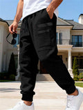 Men's Casual High Street Waffle Knit Cargo Jogger Pants