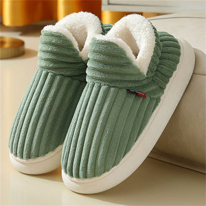 Candy Color Plush Liner Anti-Slip Couple Home Slippers