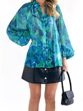 Personalized Printed V-Neck Blouse for Women