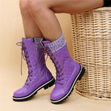 Lady Trendy Autumn Winter Side Zipper Mid Calf Boots