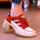 Retro Hollow Out Chunky Heel Lace Up Sandals for Women