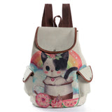 Lovely Cartoon Kitty Lightweight Canvas Schoolbag for Girls