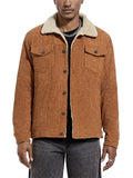 ‌Men’s Winter Lapel Thick Corduroy Fleece Lined Coats